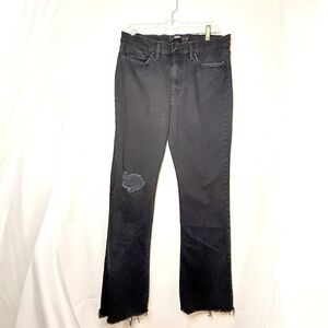 Hudson Barbara Bootcut Jeans Womens 33 Because the Night Black Distressed